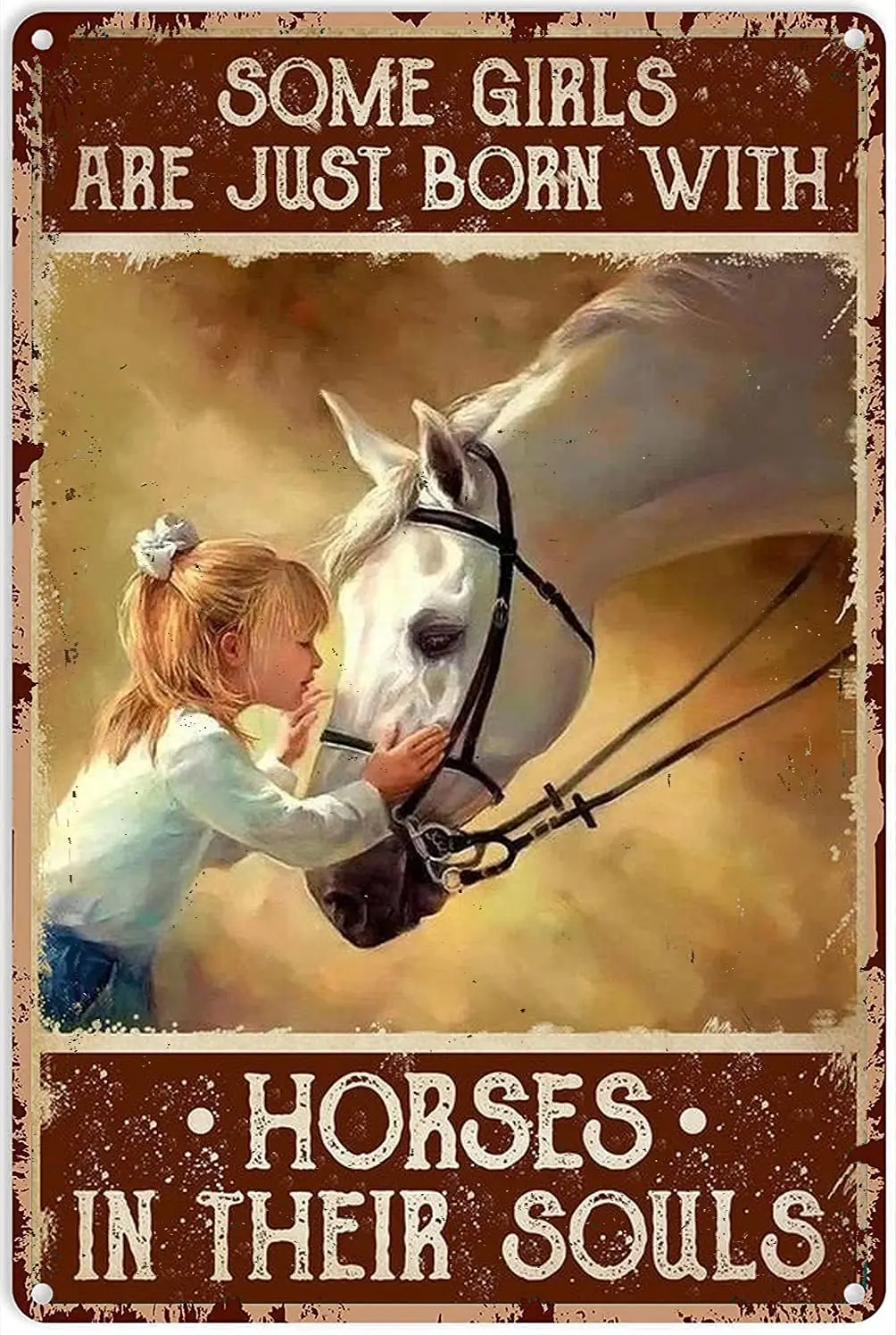 Horse and Girl Poster Metal Tin Sign, Some Girls are Born to Like Horse Chic Retro Art Interesting Garage Home Cafe Kitchen
Horse and Girl Poster Metal Tin Sign, Some Girls are Born to Like Horse Chic Retro Art Interesting Garage Home Cafe Kitchen
