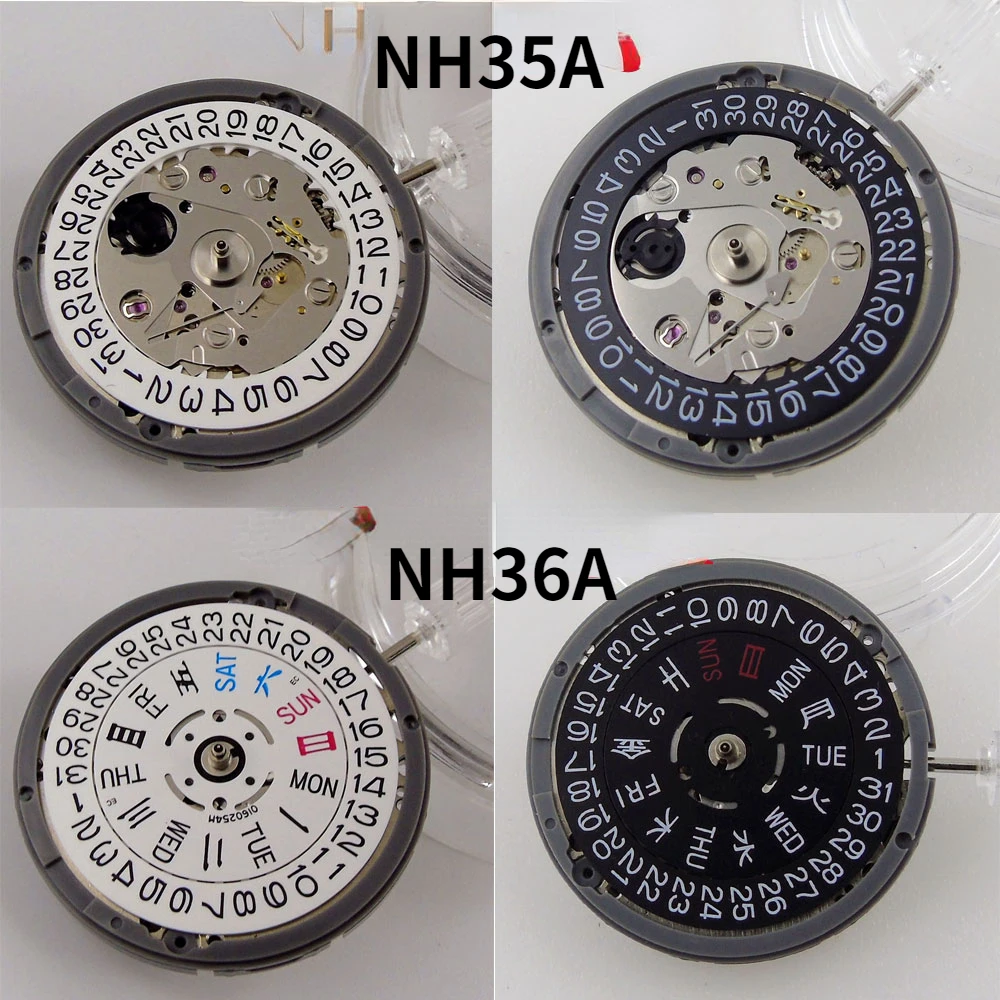 NH35 NH36 Automatic Mechanical Movement Day/Date Display For 3/3.8/4 o'clock Crown Watch Accessories Hacking Second
NH35 NH36 Automatic Mechanical Movement Day/Date Display For 3/3.8/4 o'clock Crown Watch Accessories Hacking Second