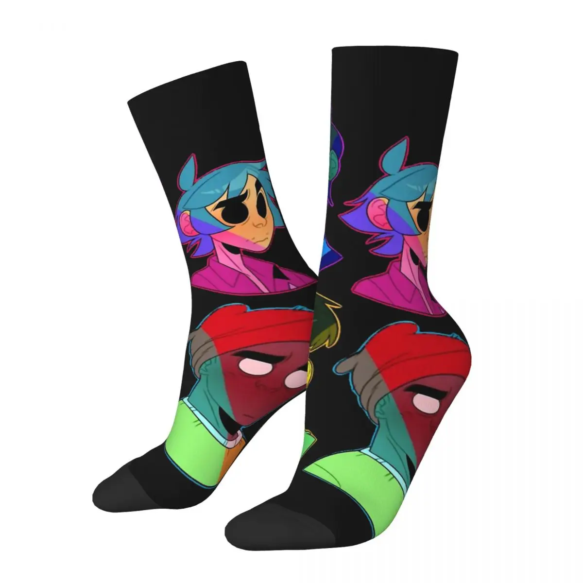 

Носки компрессионные унисекс, мужские сумасшедшие ретро носки в стиле хип-хоп для учителей, с забавным принтом и узором в стиле Харадзюку, G-Gorillaz
