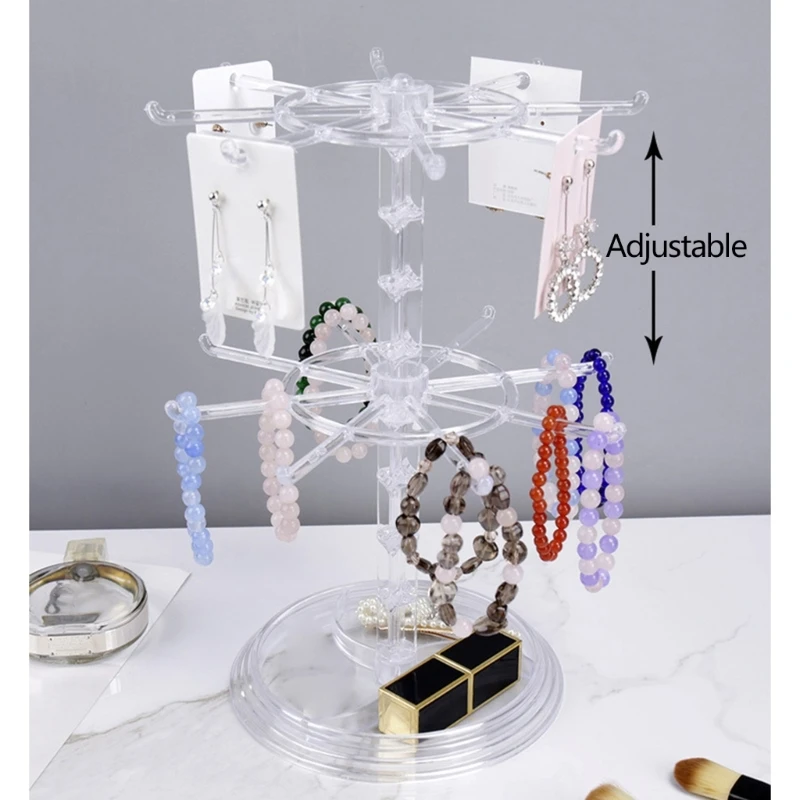 652F Countertop Acrylic Rotating Keychain Rack Adjustable 2 Tire Spinner Display Holder Trinkets Jewelry Organizer Stand
652F Countertop Acrylic Rotating Keychain Rack Adjustable 2 Tire Spinner Display Holder Trinkets Jewelry Organizer Stand