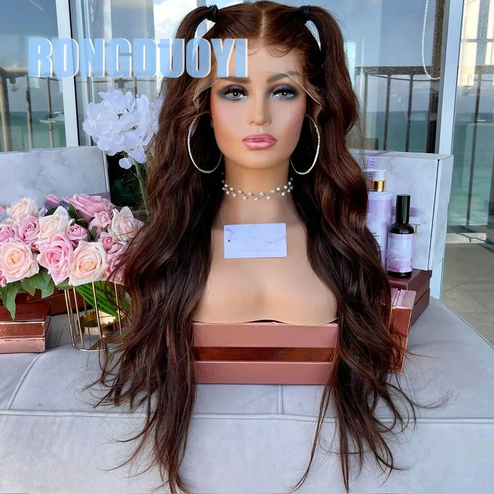 RONGDUOYI Dark Brown Synthetic Hair Body Wavy Natural Hairline Brown Hair Glueless Lace Front Wig Cosplay Daily Fashion Women
RONGDUOYI Dark Brown Synthetic Hair Body Wavy Natural Hairline Brown Hair Glueless Lace Front Wig Cosplay Daily Fashion Women