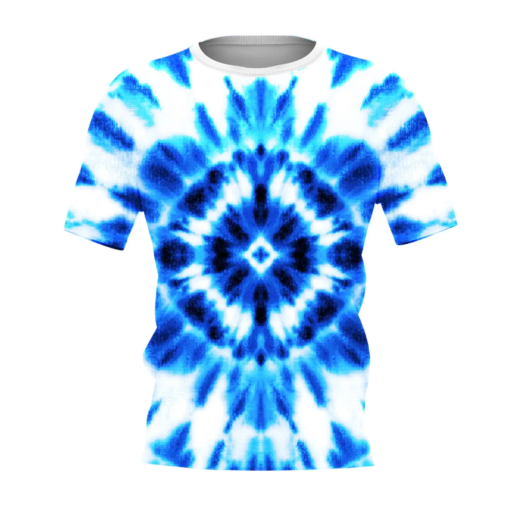 

2024 Summer Fashion Men Colorful Tie Dye Pattern Printing 3d T Shirt Men's Cool BOversized T-Shirt Fashion Round Neck T-Shirt