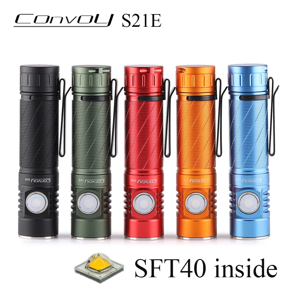 

Convoy S21E with SFT40 Led Flashlight Linterna 21700 1800lm Torch Light Camping Hunting Lamp Work Light Type-c Charging Port