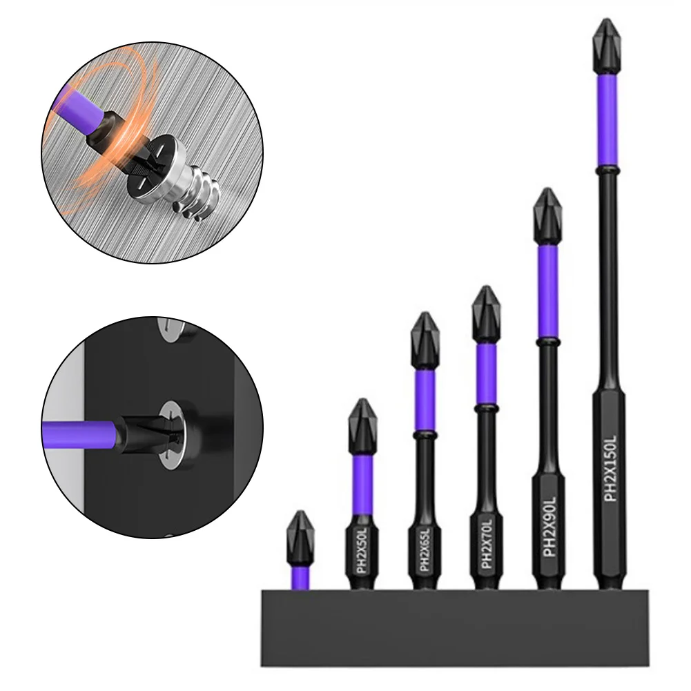 6PCS PH2 Cross Screwdriver Set Magnetic Batch Head Impact Drill Bit Screw Alloy Steel Non-slip Cross Screwdriver Tools 25-150mm
6PCS PH2 Cross Screwdriver Set Magnetic Batch Head Impact Drill Bit Screw Alloy Steel Non-slip Cross Screwdriver Tools 25-150mm