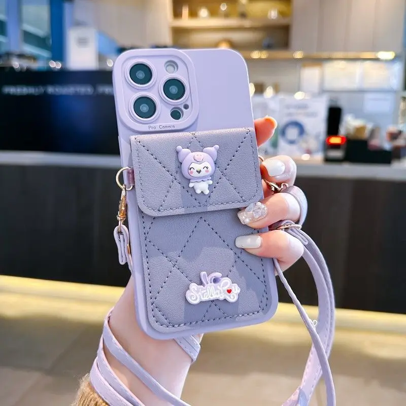 Kawaii Sanrio Cartoon Anime Phone Case for Iphone Kuromi Strap Crossbody Rope with Card Bag Cute Fall Proof
Kawaii Sanrio Cartoon Anime Phone Case for Iphone Kuromi Strap Crossbody Rope with Card Bag Cute Fall Proof
