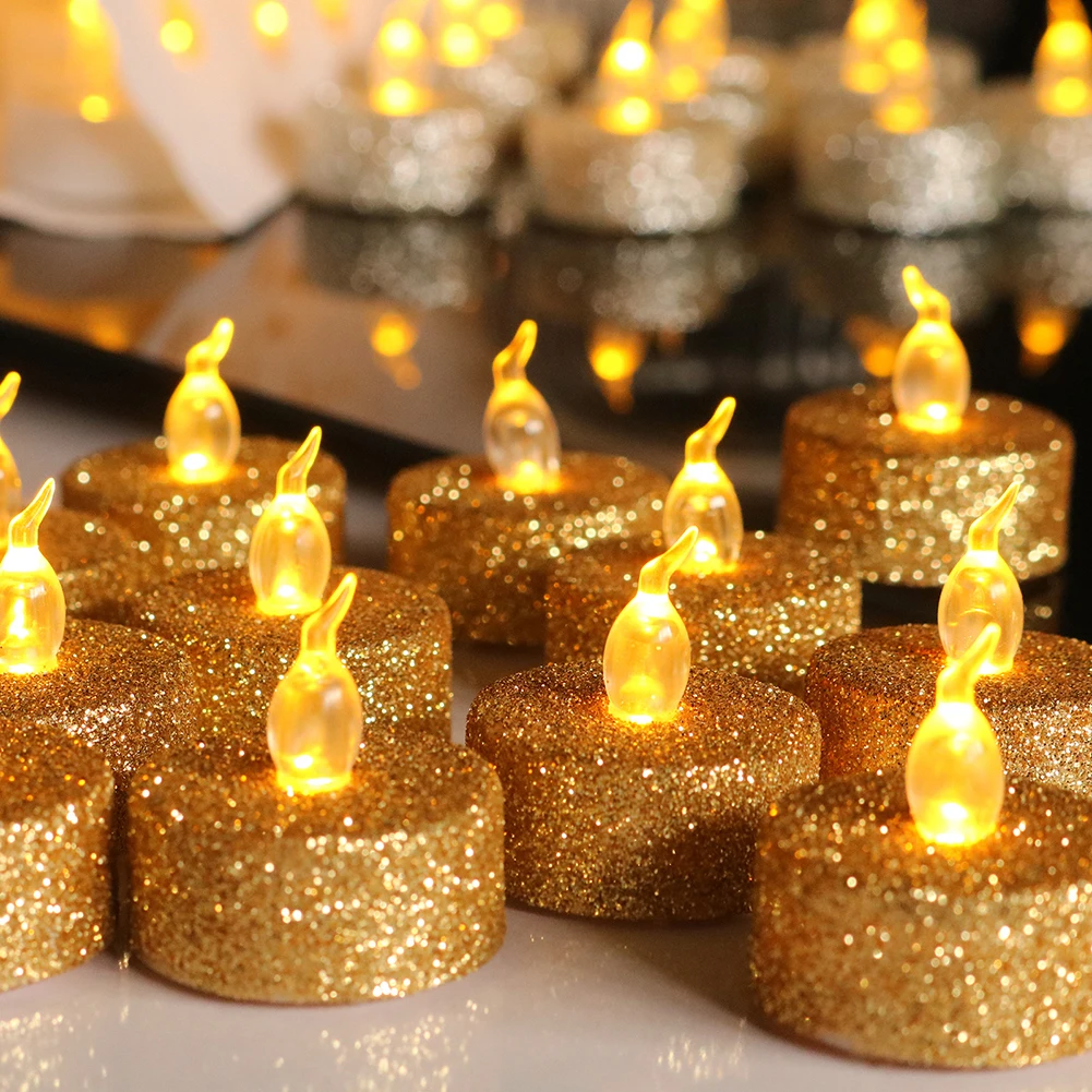 

12 шт. беспламенная Светодиодная свеча для дома, Рождество, вечеринка, свадьба, украшение, электронные свечи, светодиодная электронная Ночная лампа