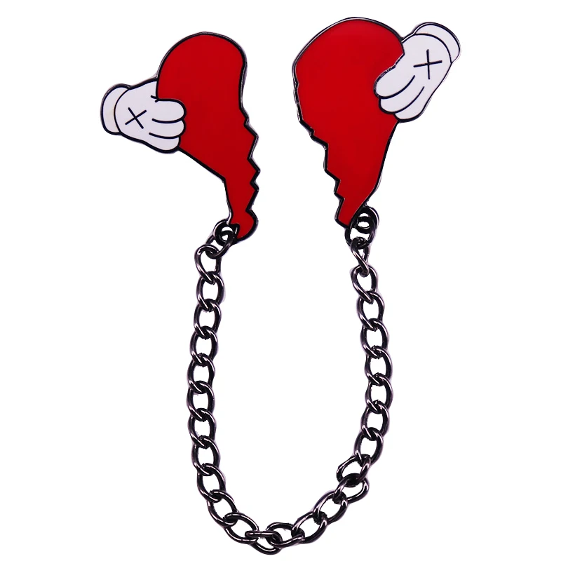 A2399 Broken Heart Chain Brooches for Clothing Men Enamel Pins Lapel Pins for Backpack Cool Briefcase Badges Jewelry Decoration
A2399 Broken Heart Chain Brooches for Clothing Men Enamel Pins Lapel Pins for Backpack Cool Briefcase Badges Jewelry Decoration