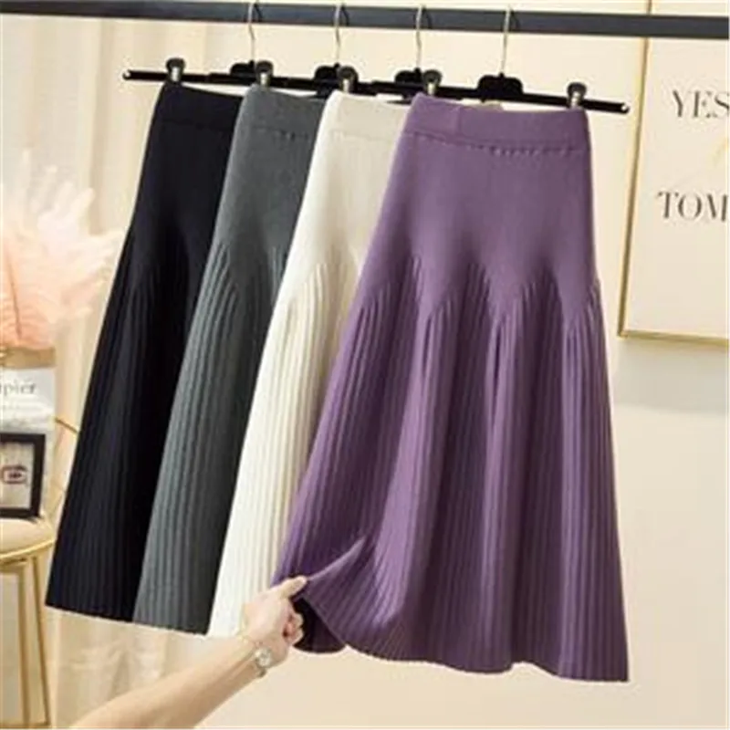 2023 New Autumn And Winter Mid-length Solid Color A-line Skirt Casual All-match Knitted Pleated Half-length Skirt Women
2023 New Autumn And Winter Mid-length Solid Color A-line Skirt Casual All-match Knitted Pleated Half-length Skirt Women