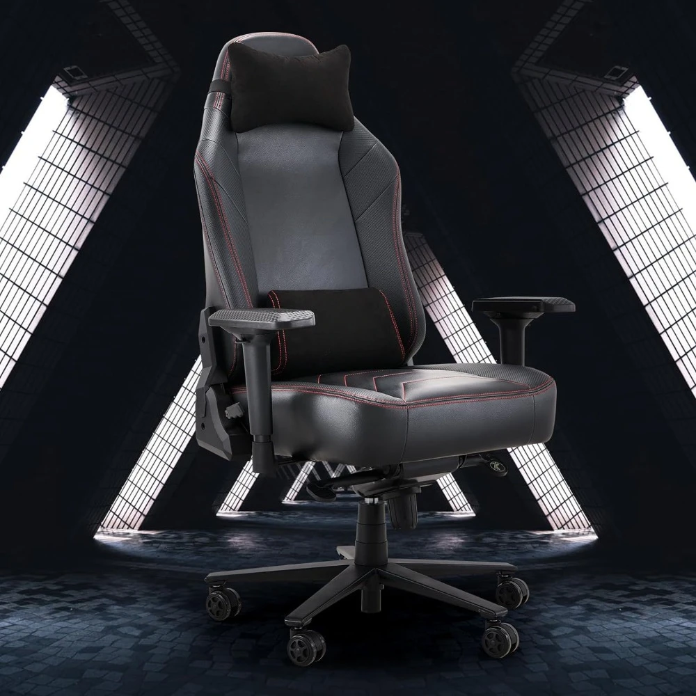 

Big and Tall Gaming Chair 350lbs-Racing Computer Gamer Chair, Ergonomic Office PC Chair with Wide Seat, Adjustable 4D Armrest