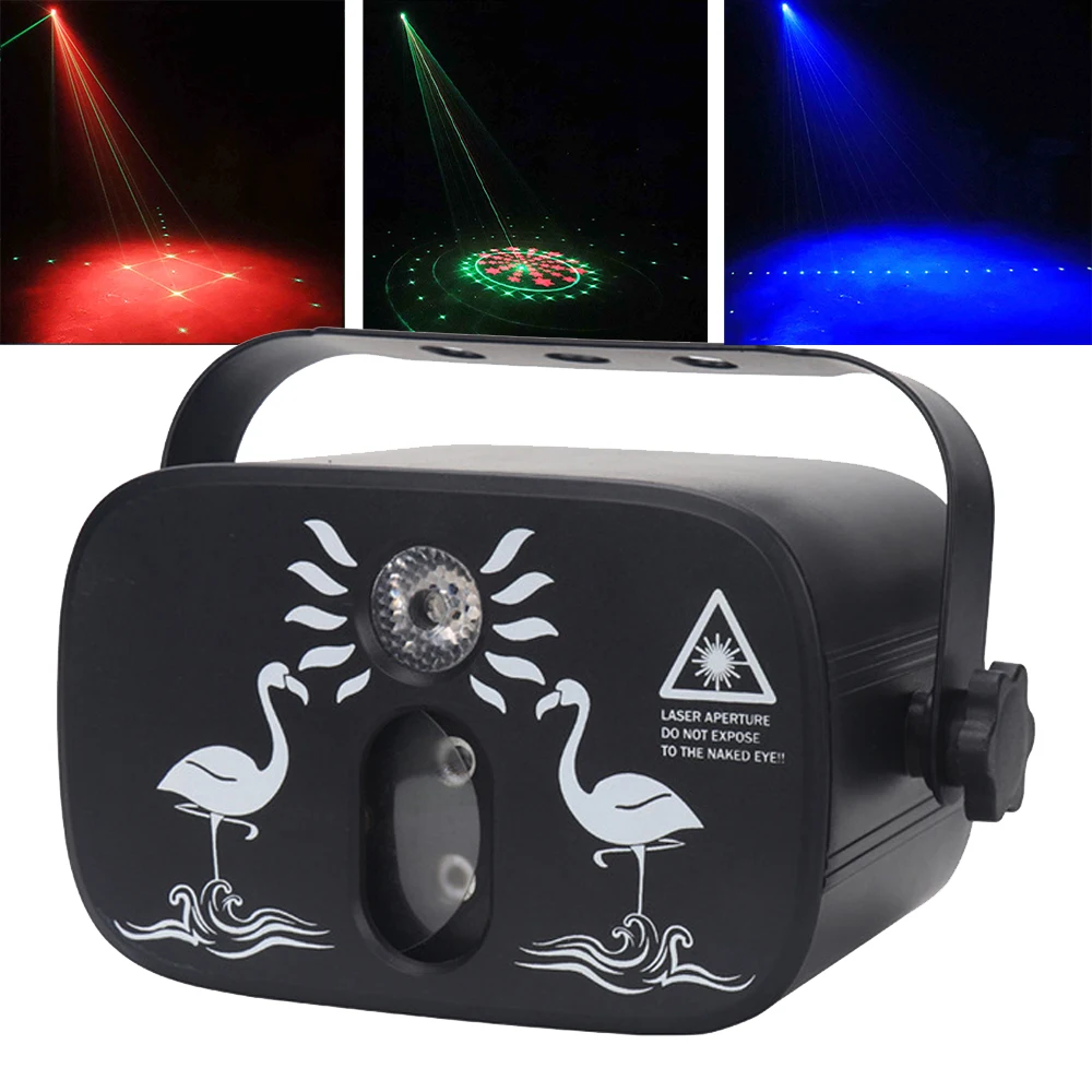 

DJ Disco Stage Party Lights,Sound Activated Laser Light RGB Flash Strobe Projector with Remote Control for Christmas KTV Shows