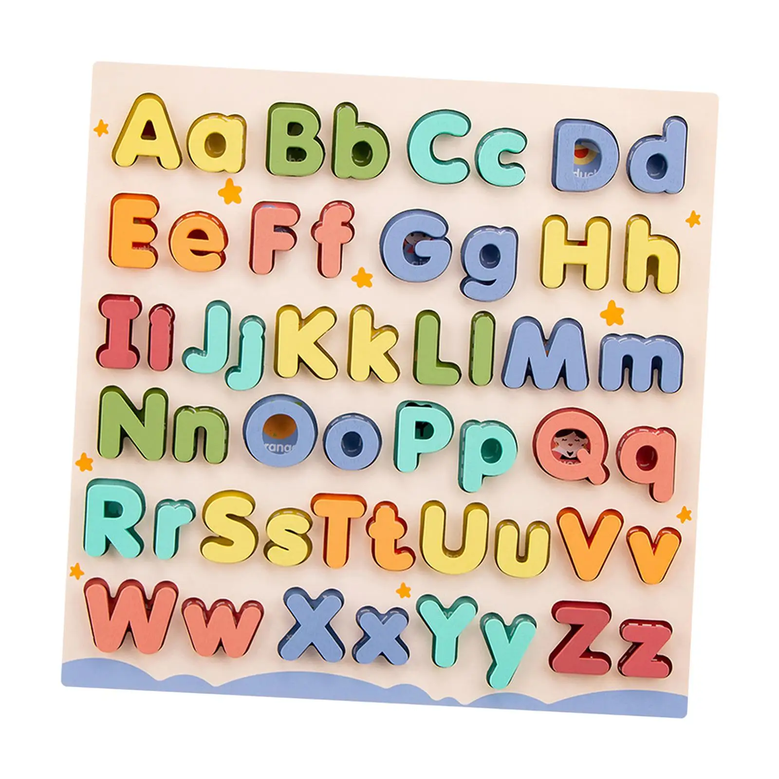 

Wooden Educational Abc Puzzle Teaching Prop Montessori Education Toy for Kids Ages 3+ Years Old Children Boys Girls