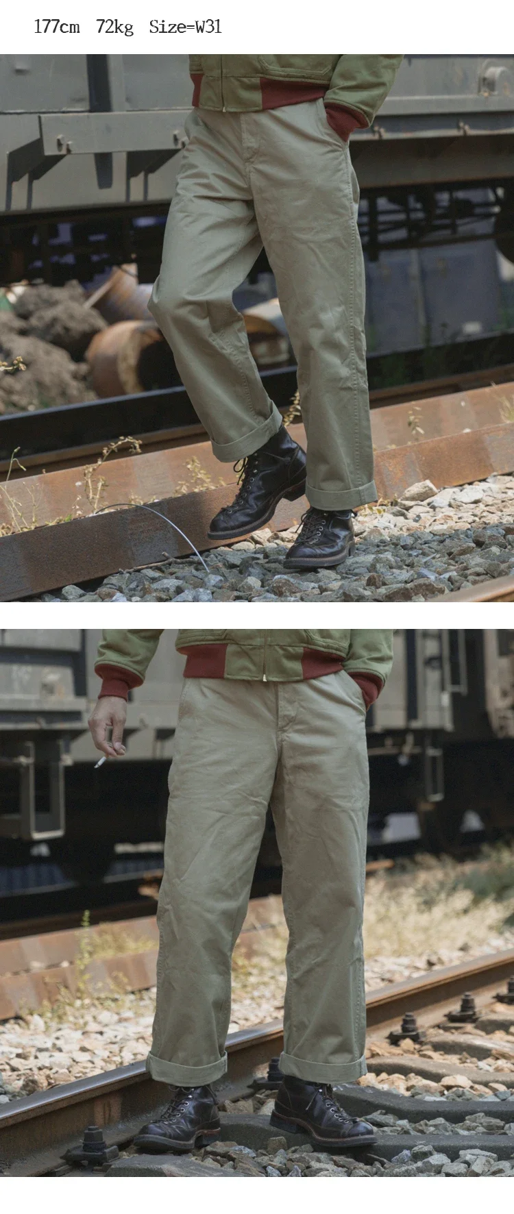 Rugged Bronson Army Chino Trousers 1942 Pattern Khakis Military Style Casual Pants 32 S21c19dd871f34d238c1a80e58fef51e5v