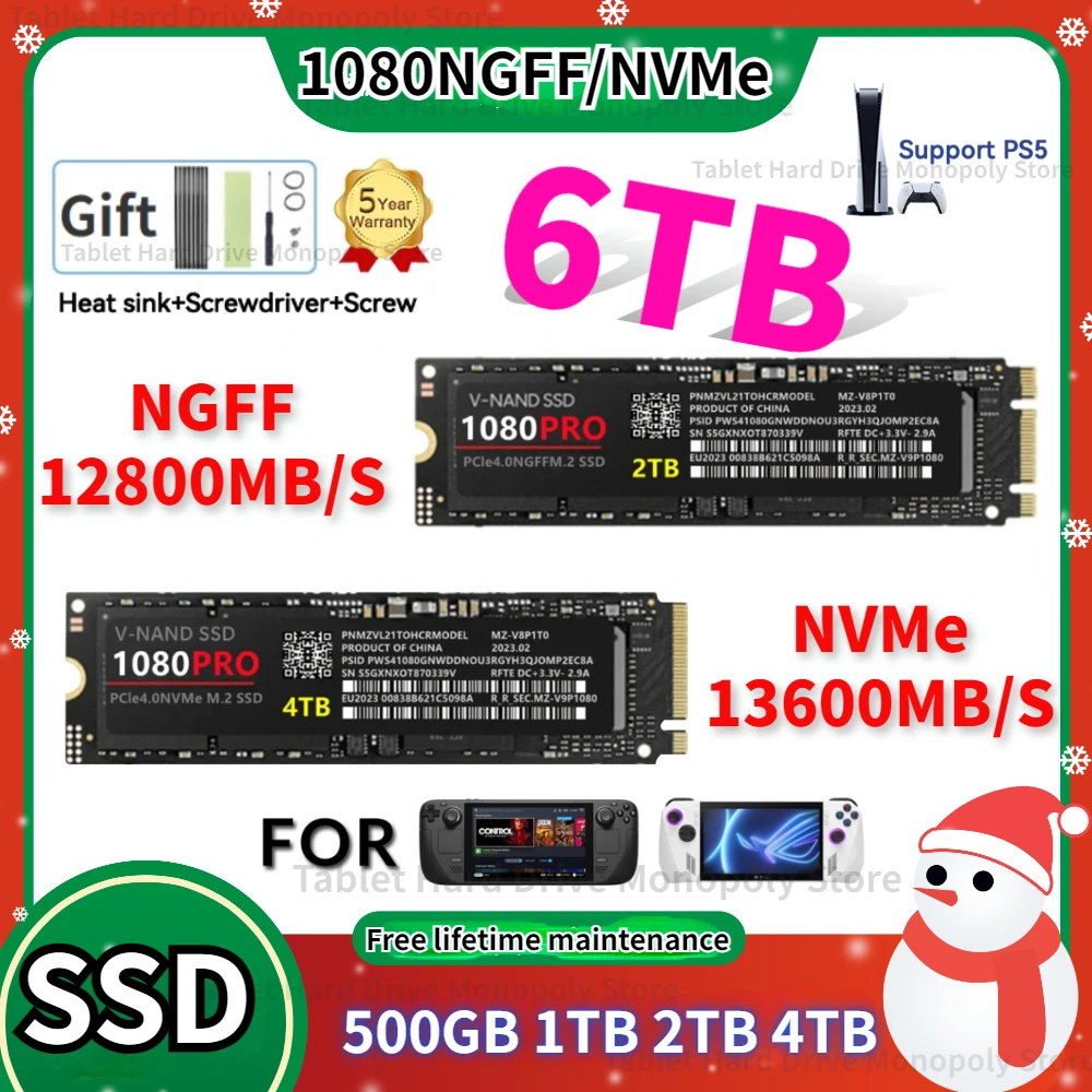 Original 1080 PRO NVME NGFF M2 SSD 1TB 2TB 4TB 8TB 2280 PCIe Gen 5.0 Hard Disk Internal Solid State for PlayStation 5 Laptop Ps5
Original 1080 PRO NVME NGFF M2 SSD 1TB 2TB 4TB 8TB 2280 PCIe Gen 5.0 Hard Disk Internal Solid State for PlayStation 5 Laptop Ps5
