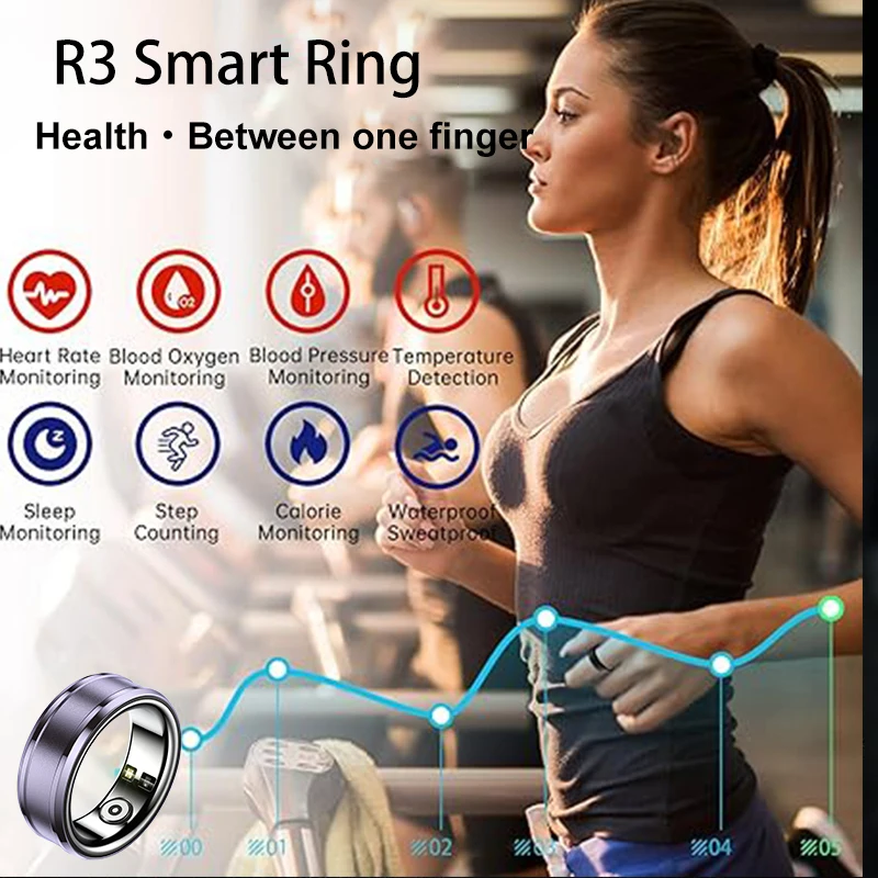 

Fitness Smart Ring for Men and Women，Pedometer, Bluetooth Activity Tracker,Sleep Monitor-IP68 Waterproof Sport Fashion Accessory