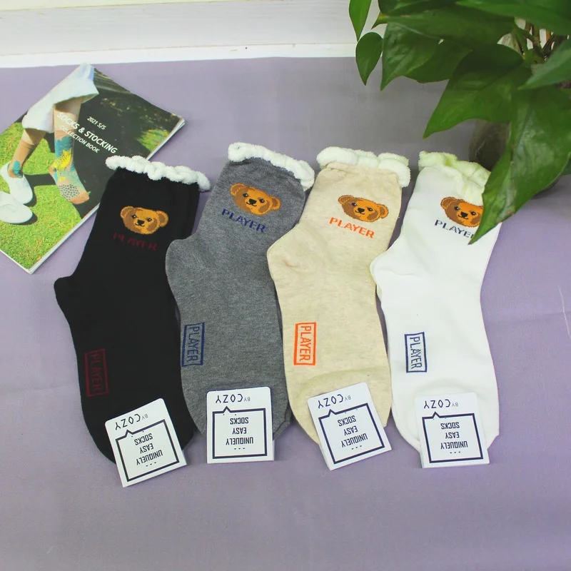 Cartoon Woman Sock Bear Print Women Socks Crew Animal White Cotton Sox Korean Soft Kawaii Hosiery Autumn Winter Casual Ladies
Cartoon Woman Sock Bear Print Women Socks Crew Animal White Cotton Sox Korean Soft Kawaii Hosiery Autumn Winter Casual Ladies