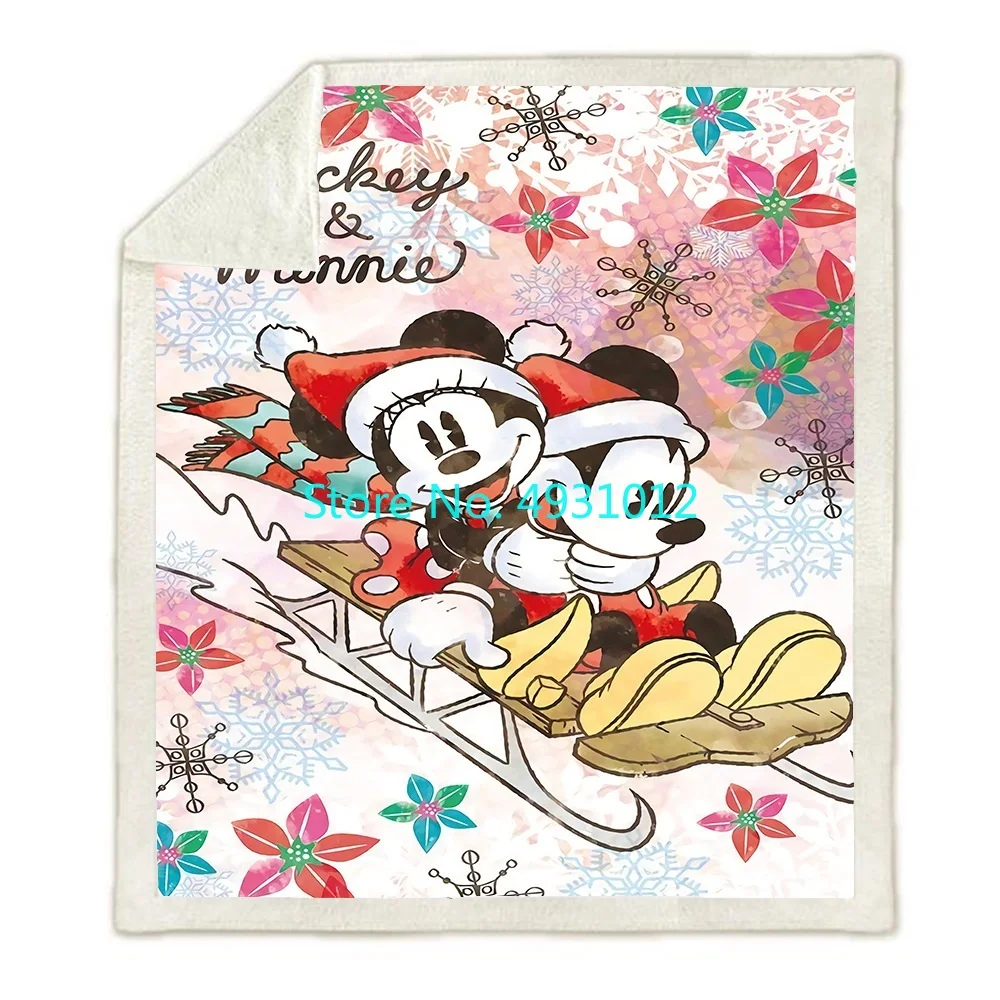 

Christmas Gift Mickey Minnie Mouse Baby Blanket 70x100cm Soft 3D Flannel Lamb Sherpa Blankets Baby Kids Gift Throw Sofa Bedroom