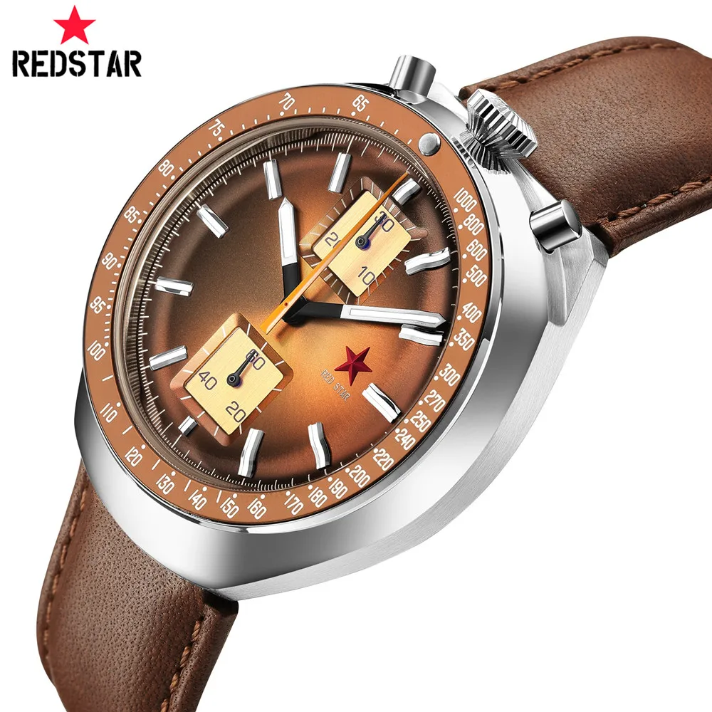 

RED STAR Bullhead 1963 Men Chronogaph 42mm Super Luminous with Seagull ST1901 Movement Stainless Steel Pilot Mechanical Watches