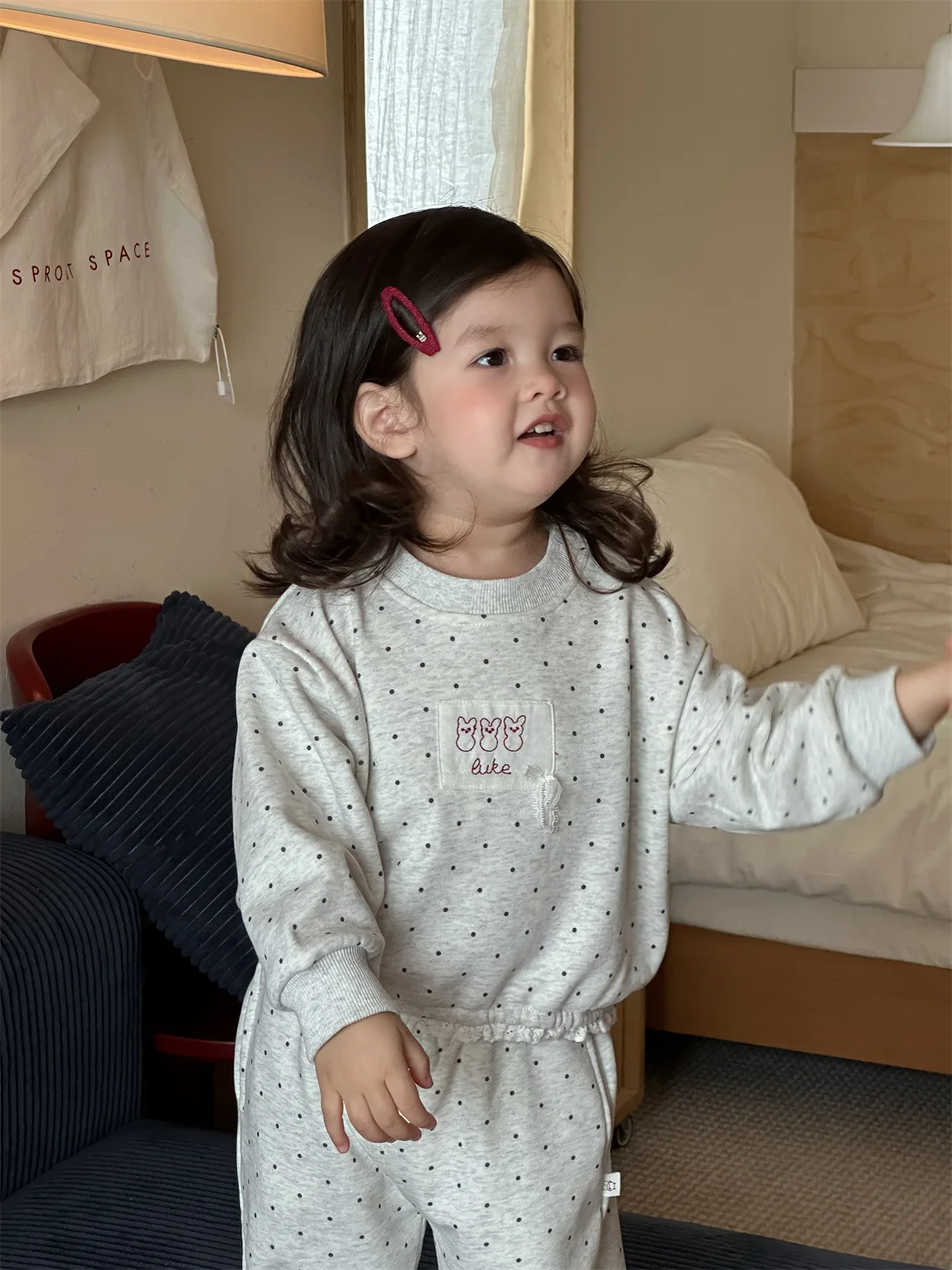 2025 Autumn New Baby Girl Long Sleeve Casual Clothes Set Toddler Dot Sweatshirt + Pants 2pcs Suit Cotton Toddler Girl Outfits 21 S21c8d0f3e73e4e118918ecfff962a3d3I