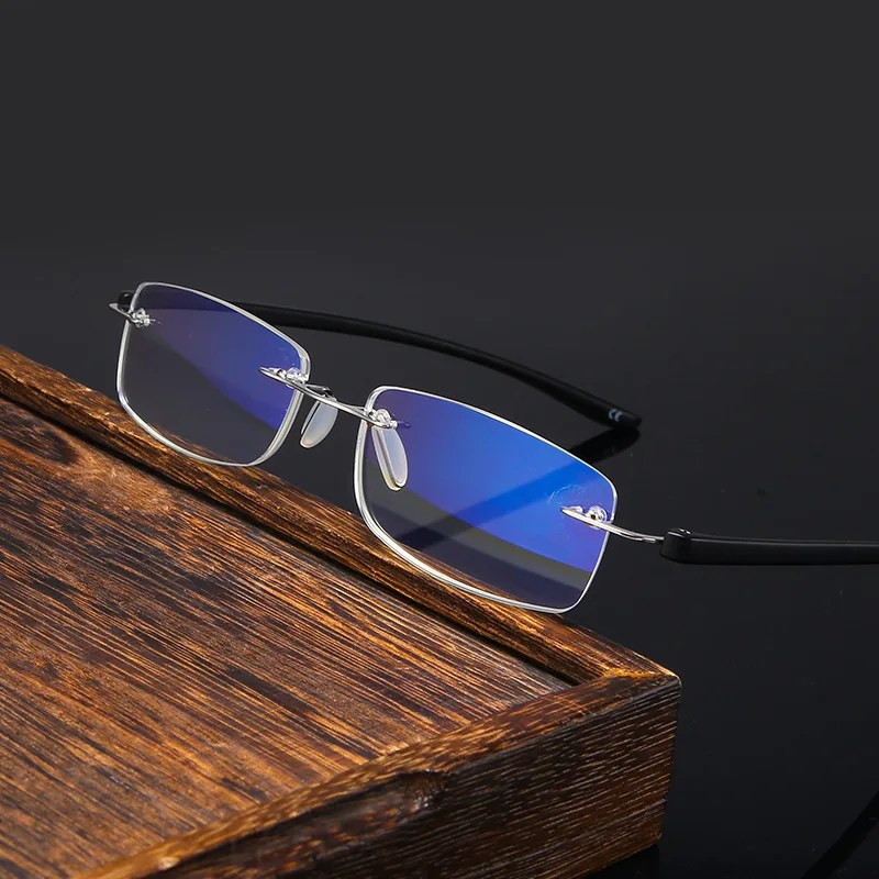 

Очки для чтения без полей TR90 мужские деловые очки для дальнозоркости HD с защитой от синего света мужские компьютерные очки