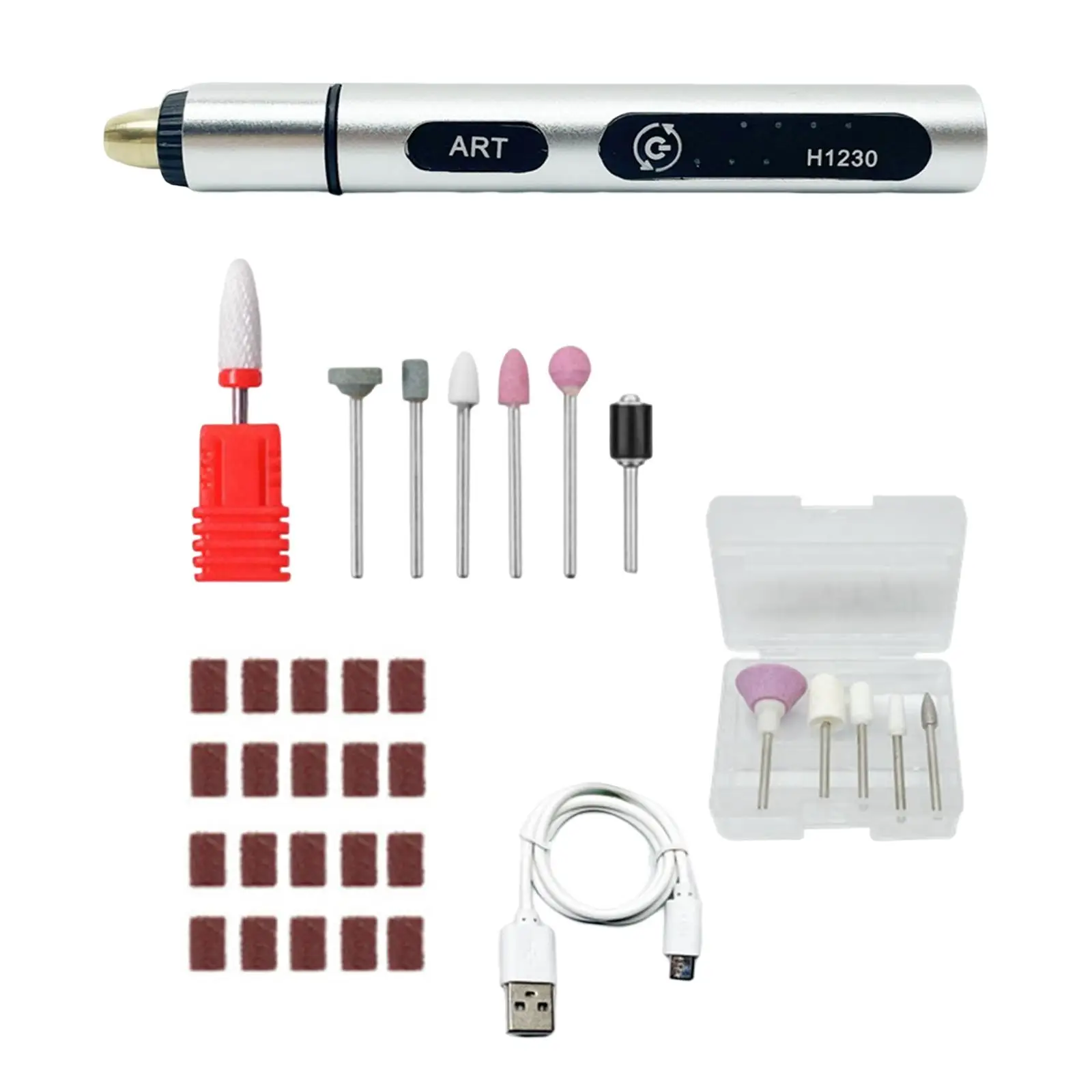 Electric Nail Drills Kit USB Charging Pedicure Manicure Pen Sander Polisher Accessories for Crafting Projects Wood Polishing
Electric Nail Drills Kit USB Charging Pedicure Manicure Pen Sander Polisher Accessories for Crafting Projects Wood Polishing