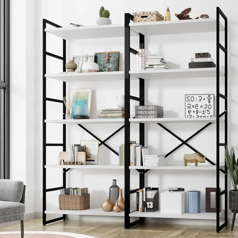 2 Pieces 5 Tiers Bookshelf, Classically Tall Bookcase Shelf, Industrial Book Rack Modern Book Holder in Bedroom/Living Room/Home
2 Pieces 5 Tiers Bookshelf, Classically Tall Bookcase Shelf, Industrial Book Rack Modern Book Holder in Bedroom/Living Room/Home