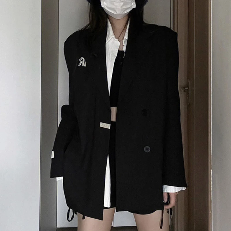 Spring Autumn Black Korean Blazer Woman New Loose Shoulder Pad Casual Black Small Jackets Korean Version Suit Coat Clothing
Spring Autumn Black Korean Blazer Woman New Loose Shoulder Pad Casual Black Small Jackets Korean Version Suit Coat Clothing