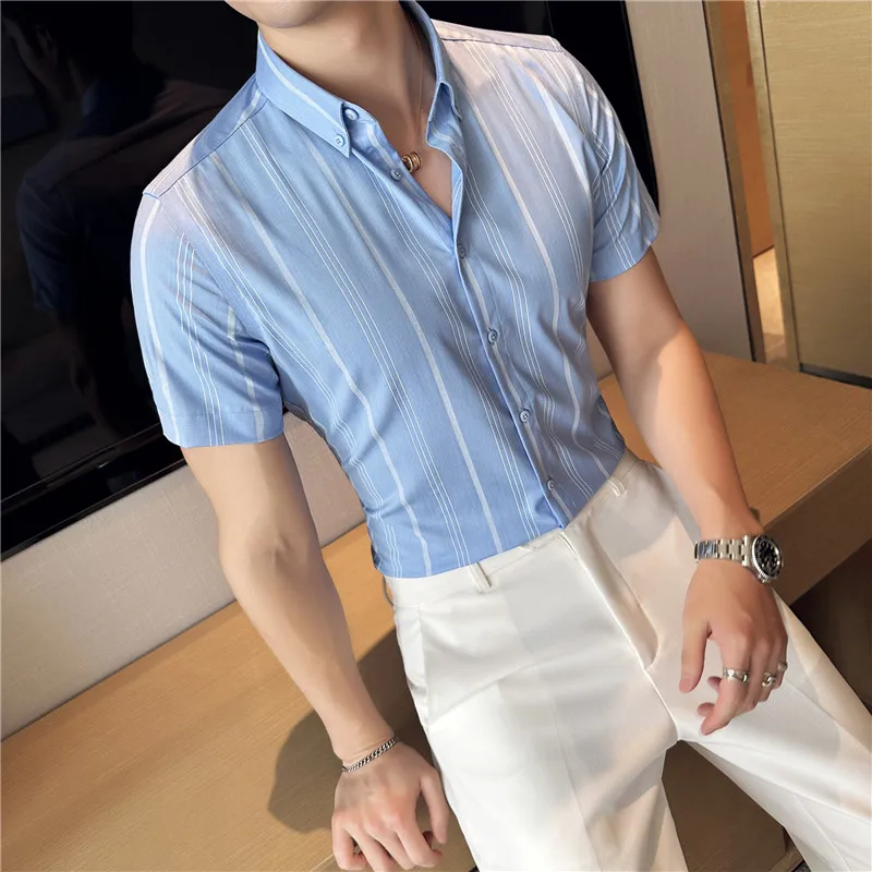 Brand Clothing Men's Summer Striped Casual Short-sleeved Shirts/Male Slim Fit Fashion Business Point Collar Shirt Plus Size 5XL
Brand Clothing Men's Summer Striped Casual Short-sleeved Shirts/Male Slim Fit Fashion Business Point Collar Shirt Plus Size 5XL