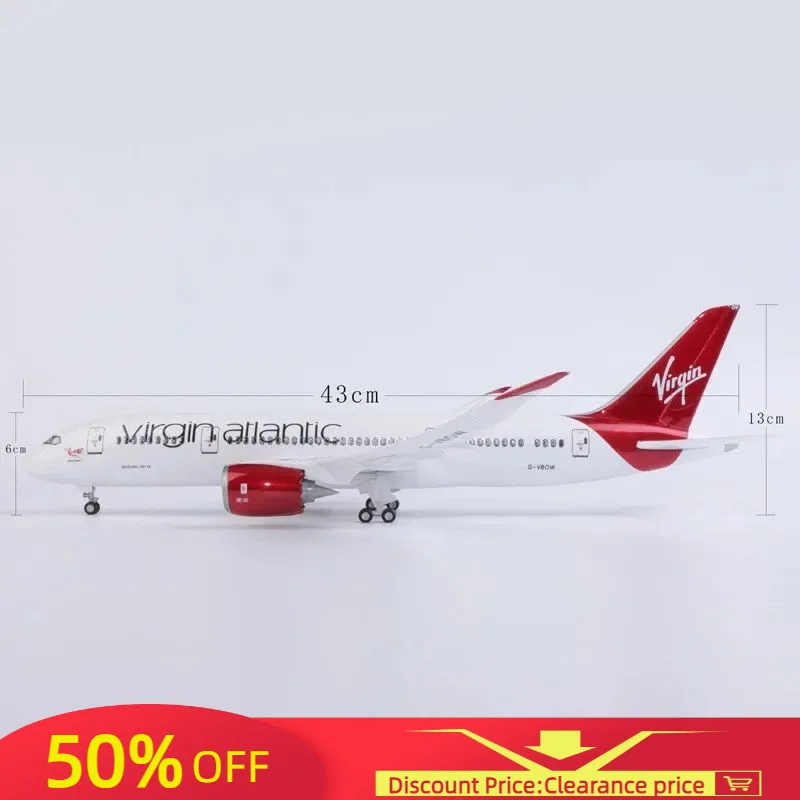

1:150 Scale Diecast Model Virgin Atlantic Airlines Boeing B747/B787 Resin Airplane With Light And Wheels Toy Collection Display