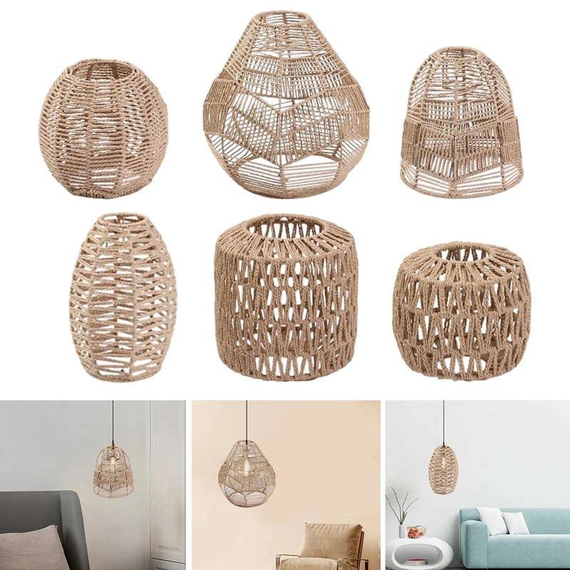 Vintage Rattan Woven Pendant Lampshade 3