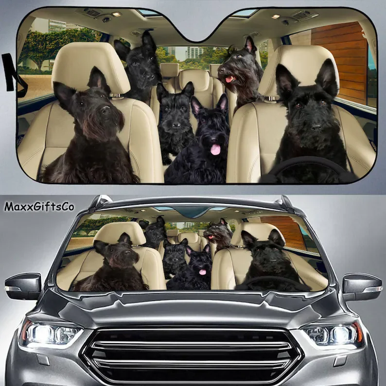 Scottish terrier car sun shade, scottish terrier windshield, dogs family sunshade, dogs car accessories, car decoration, dogs lo
Scottish terrier car sun shade, scottish terrier windshield, dogs family sunshade, dogs car accessories, car decoration, dogs lo