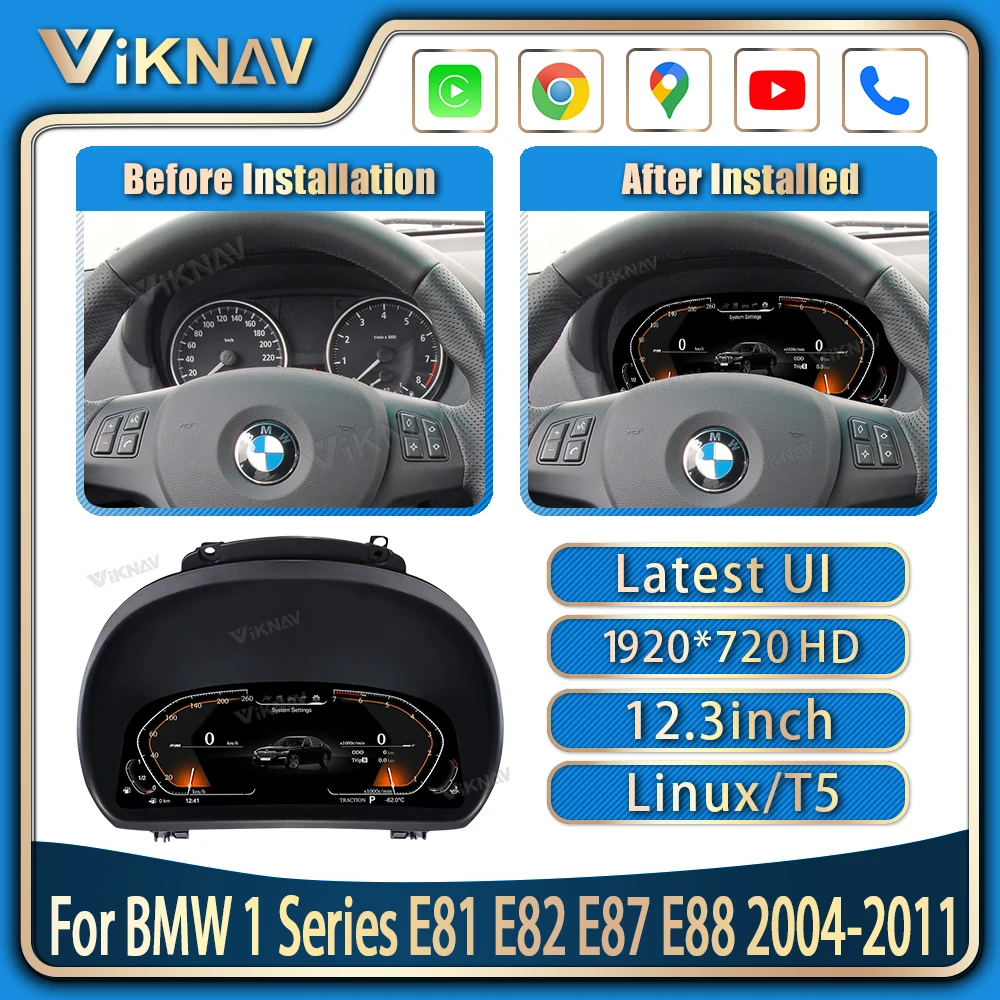 Car Dashboard For BMW 1series E81 E82 E87 E88 2004-2011 Digital Cluster Car Speed Meter Dashboard Instrument Display Head Unit
Car Dashboard For BMW 1series E81 E82 E87 E88 2004-2011 Digital Cluster Car Speed Meter Dashboard Instrument Display Head Unit