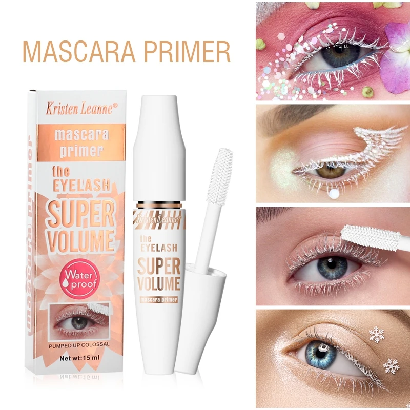 

Mascara Primer Base Waterproof Fast Dry Eyelashes Long-lasting Volume Curls Extension Make-Up Eyelashes White Mascara Makeup