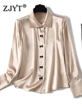 ZJYT Elegant Lady 100% Silk Solid Satin Blouse Women High Quality Spring Long Sleeve Business Office Shirt Female Blusas Tops 
ZJYT Elegant Lady 100% Silk Solid Satin Blouse Women High Quality Spring Long Sleeve Business Office Shirt Female Blusas Tops