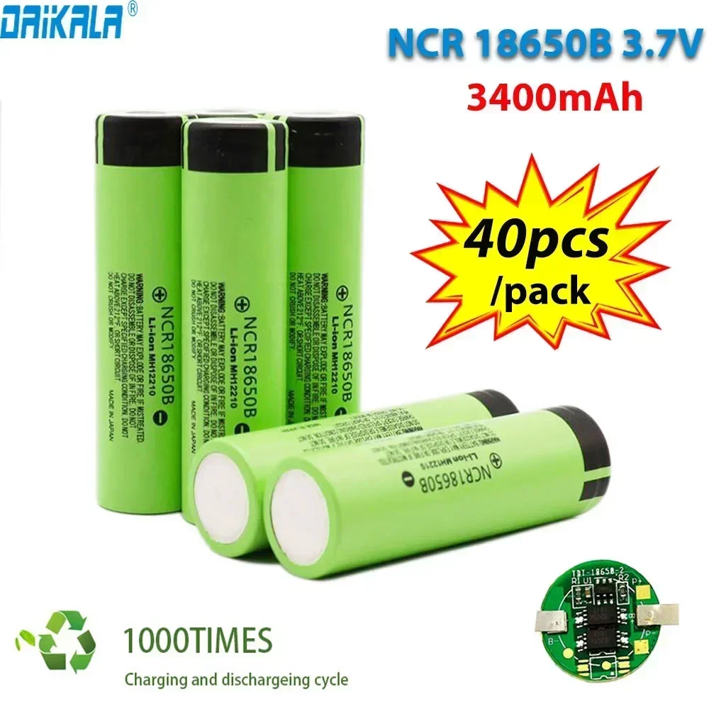 

Daikala 100% New Original NCR18650B 3.7V 2000-3400mah 18650 Lithium Rechargeable Battery For Flashlight Toy Car Camera batteries