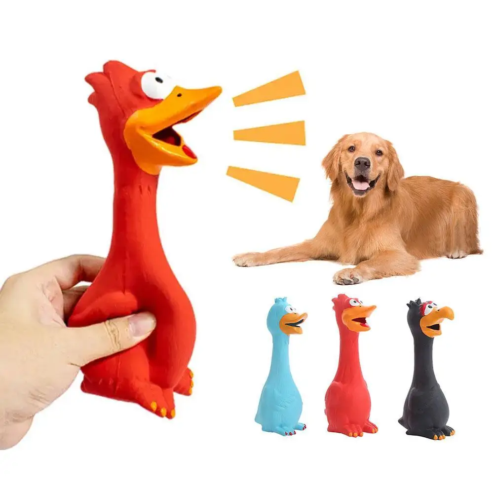 

Cute Latex Chicken Shape Pet Squeak Toys Dog Cat Puppy Chew Sound Toys Simulation Screaming Chicken Squeaker Dog Accessories