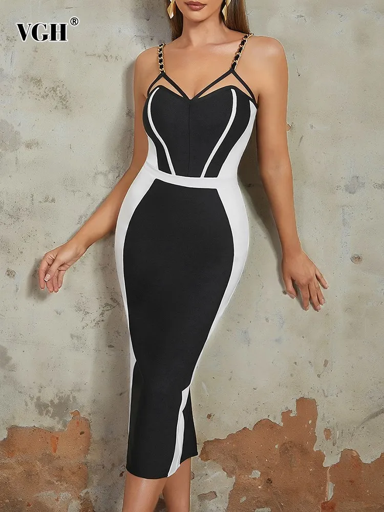 

VGH hit color sexy backless camisole dress for women strapless sleeveless high waist bodycon slimming dresses female fashion new