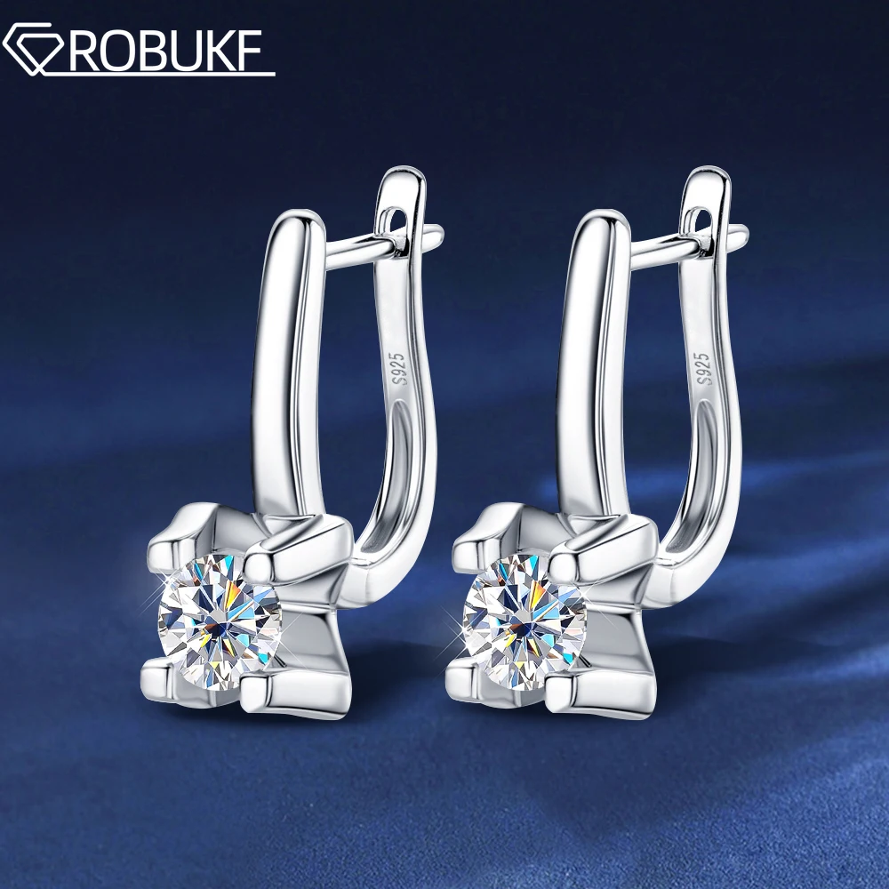 1 Carat Moissanite Hoop Earrings For Women D Color Moissanite Diamond 925 Sterling Silver 18K White Gold Plated Valentine's Gift
1 Carat Moissanite Hoop Earrings For Women D Color Moissanite Diamond 925 Sterling Silver 18K White Gold Plated Valentine's Gift
