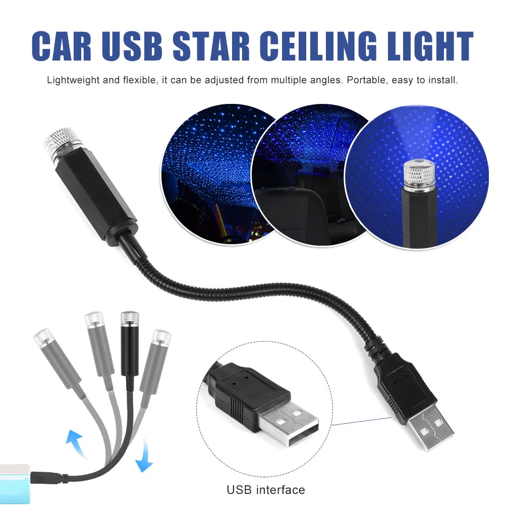 USB Car Roof Atmosphere Star Sky Lamp Ambient Star Light LED Projector Purple Night Light Adjustable Multiple Lighting Effects
USB Car Roof Atmosphere Star Sky Lamp Ambient Star Light LED Projector Purple Night Light Adjustable Multiple Lighting Effects