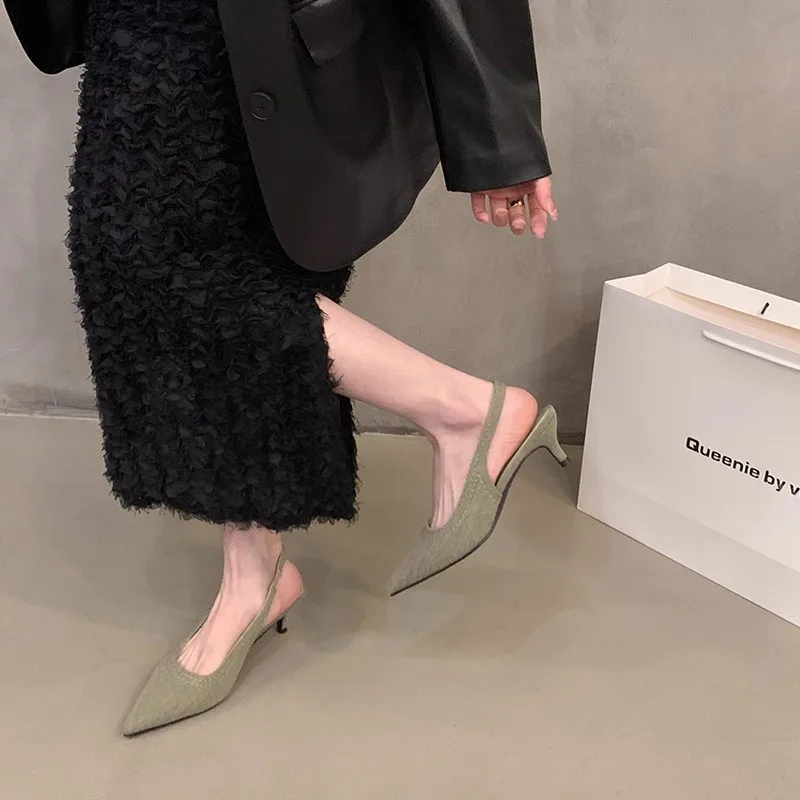 

Women Rhinestone High Heels Woman Pumps Heeled Sandals Fashion Female Stiletto Slingback Pointe Weddings Bridal 2024
