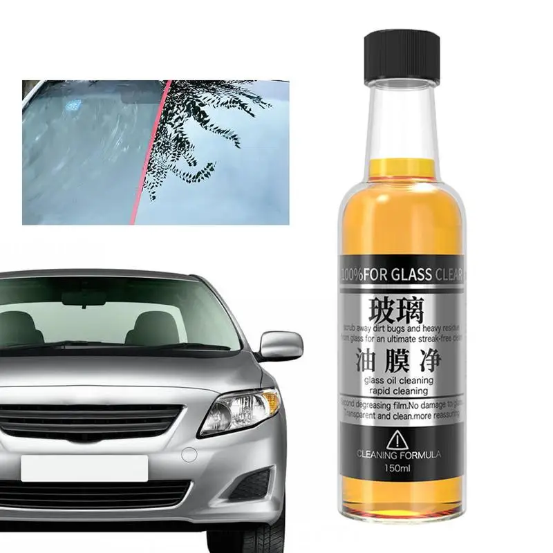 

Auto Glass Oil Film Remover 150ML Glass Stains Cleaner For Grease Film Thorough Removing Automotive Window Lubricants For Glass