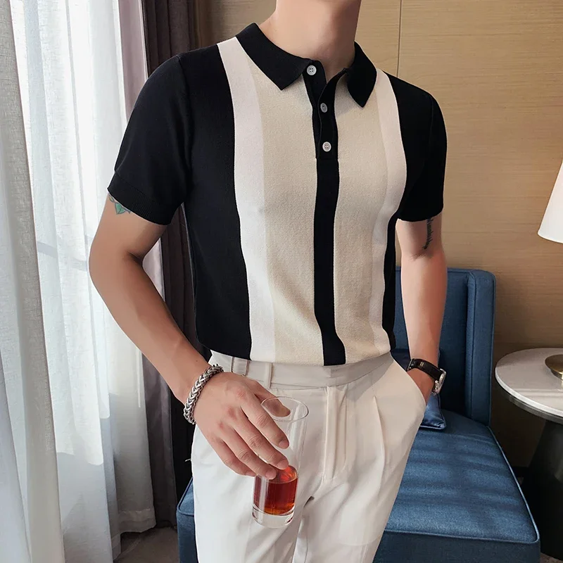 2024 Vintage POLO Shirt Men Stripe Patchwork Knitting Casual Lapel Pullover Summer Fashion Men Short Sleeve Slim POLO Shirt 3XL
2024 Vintage POLO Shirt Men Stripe Patchwork Knitting Casual Lapel Pullover Summer Fashion Men Short Sleeve Slim POLO Shirt 3XL