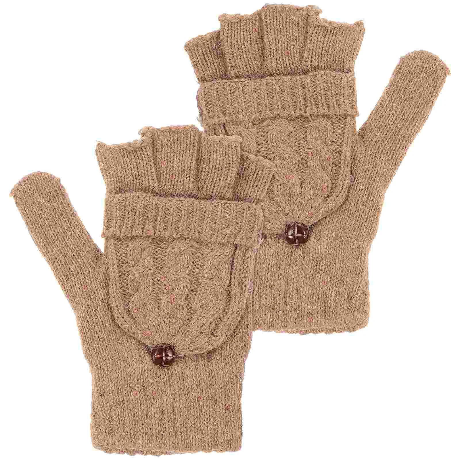 Winter Knitted Fingerless Knitted Mittens Flap Cover Finger Thermal Insulation Warm ( Brown )
Winter Knitted Fingerless Knitted Mittens Flap Cover Finger Thermal Insulation Warm ( Brown )