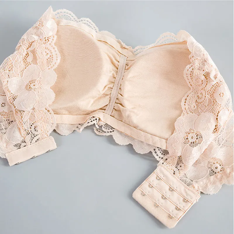 

Women Lace Bra Sexy Hollow Out Underwear Brassiere Strapless Seamless Bralette Push Up Breathable Strap Padded Vest Lingerie