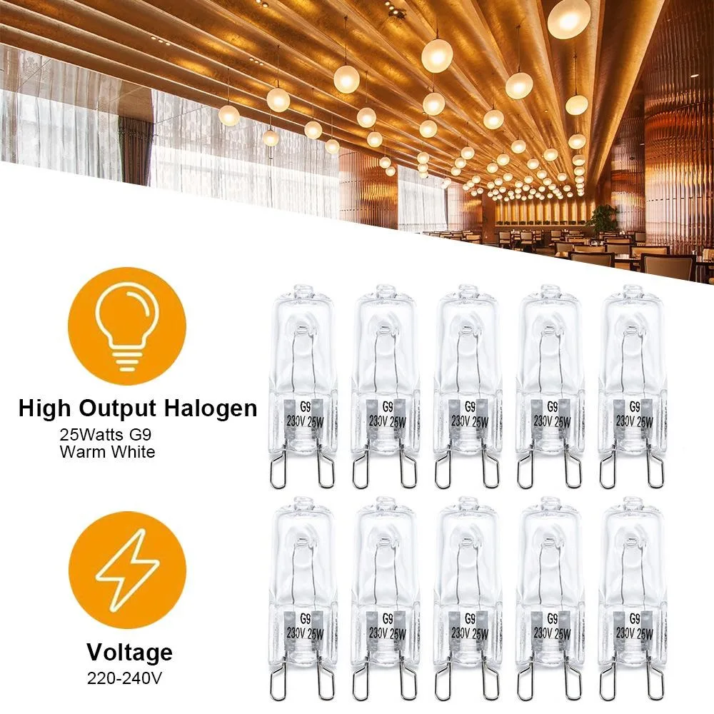 10pcs G9 Halogen Light Bulbs 25W/40W/60W Energy Saving Replace LED Bulb High Temperature Resistant 220V Filament Lamp
10pcs G9 Halogen Light Bulbs 25W/40W/60W Energy Saving Replace LED Bulb High Temperature Resistant 220V Filament Lamp