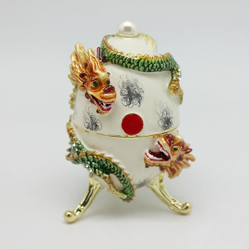 SHINNYGIFTS New Style Double Dragon on the Egg Enamel Pewter Faberge Egg Trinket Box Easter Gifts
SHINNYGIFTS New Style Double Dragon on the Egg Enamel Pewter Faberge Egg Trinket Box Easter Gifts