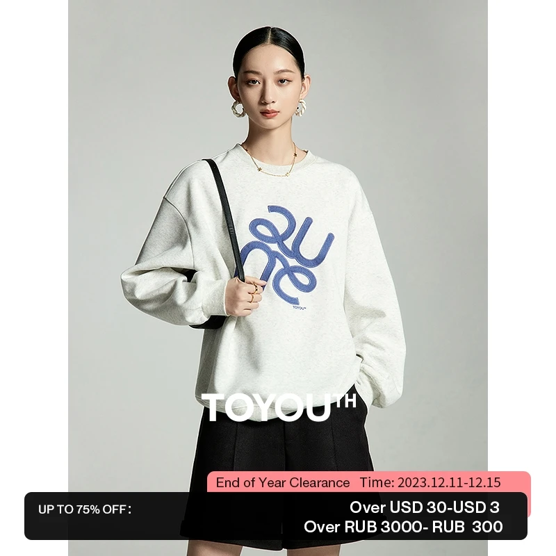 Toyouth Women Sweatshirt 2023 Autumn Long Sleeve O Neck Loose Hoodies Logo Embroidery Fashion Casual Advanced Gray Pullover
Toyouth Women Sweatshirt 2023 Autumn Long Sleeve O Neck Loose Hoodies Logo Embroidery Fashion Casual Advanced Gray Pullover
