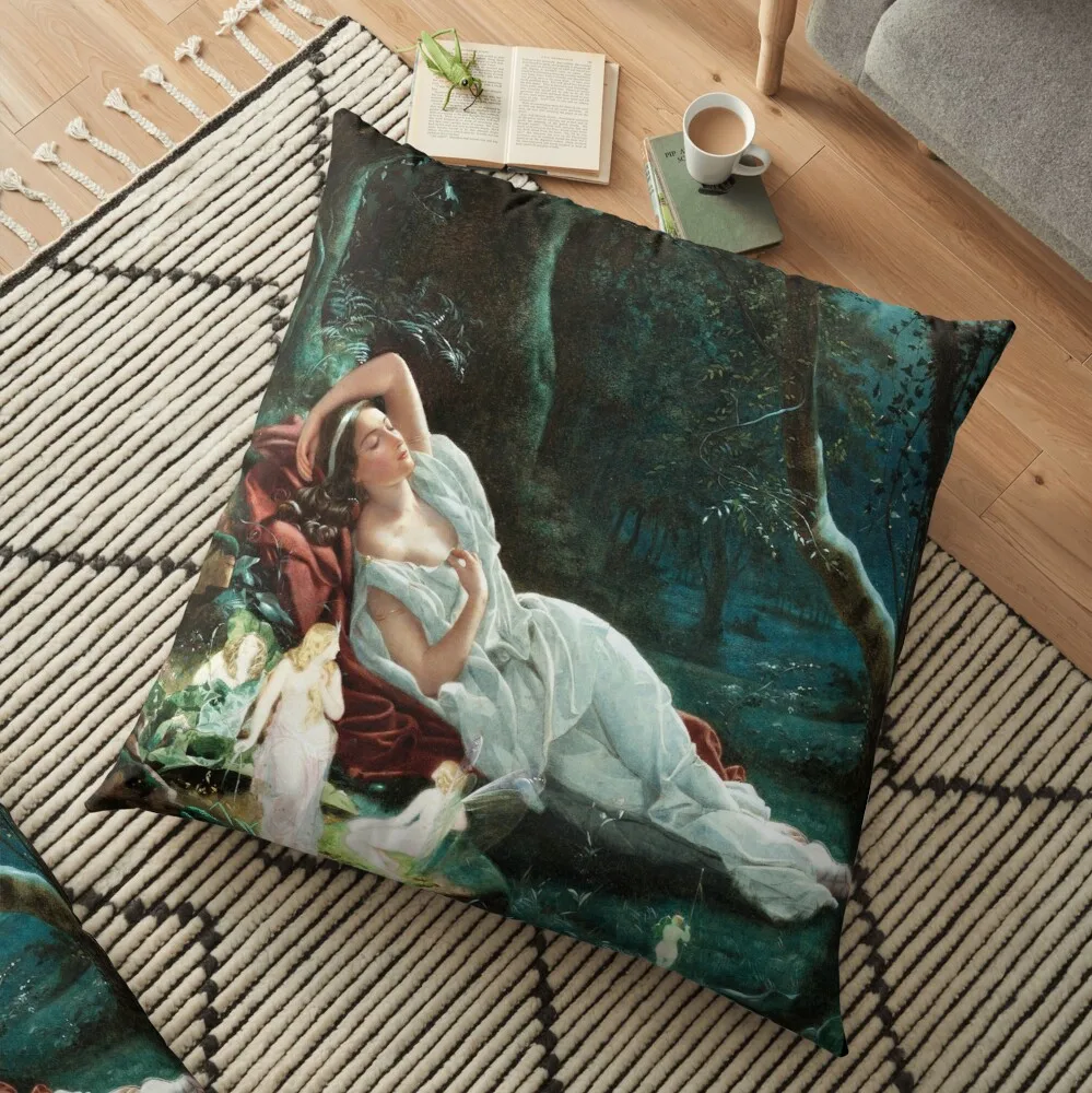 Titania Sleeping in the Moonlight Protected By Her Fairies - John Simmons Floor Pillow
Titania Sleeping in the Moonlight Protected By Her Fairies - John Simmons Floor Pillow