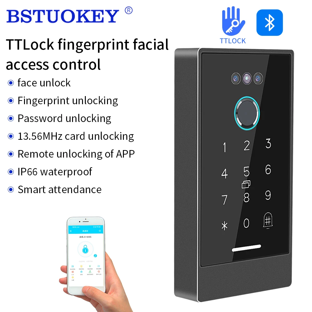 

TTLOCK TTRenting App Face Biometric Fingerprint Time Attendance System Waterproof Employee Recorder Face Recognition Time Clock