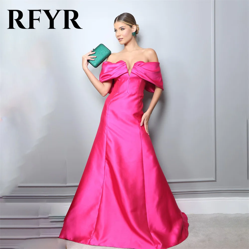 

Элегантное пикантное свадебное платье RFYR цвета фуксии, платья с открытыми плечами в стиле знаменитостей, Платья для особых случаев