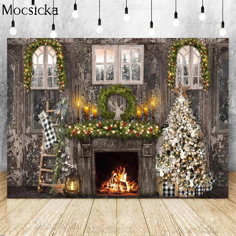 Christmas Fireplace Backdrops For Photography Retro Wooden Wall Xmas Tree Window Decor Kids Family Portrait Background Photocall
Christmas Fireplace Backdrops For Photography Retro Wooden Wall Xmas Tree Window Decor Kids Family Portrait Background Photocall